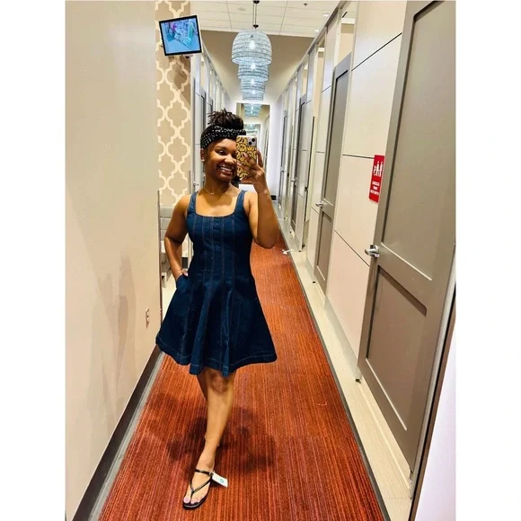 Women's Denim Seamed Mini Dress - kate spade new york x Target Dark Blue - Picture 6 of 7